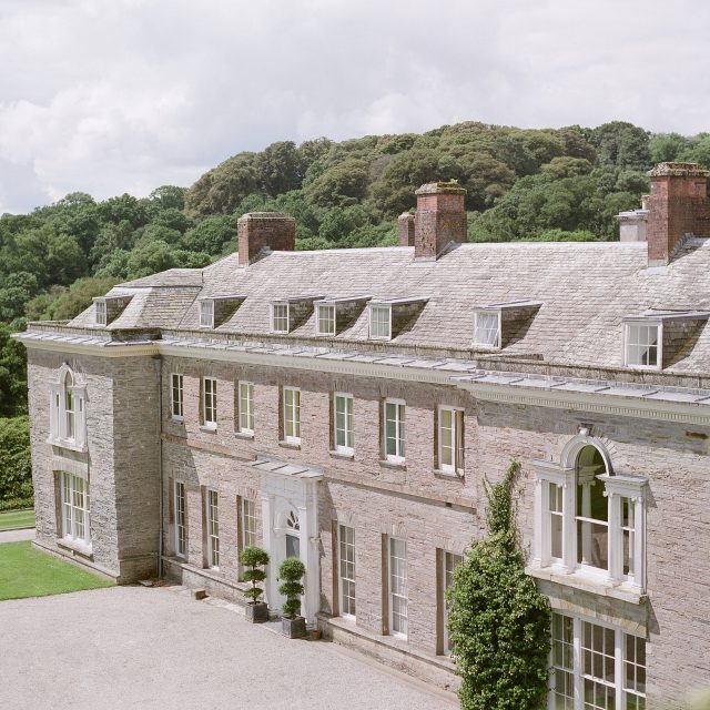 Photo of the wedding venue at Boconnoc House in Cornwall during Sarah and Mark's wedding. This wedding was planned by Cornwall wedding planner Jenny Wren