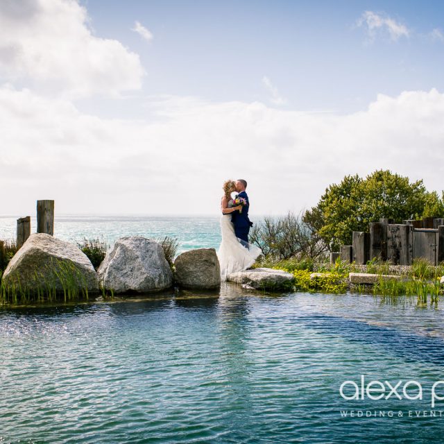 Scenic shot of Peter and Lorraine's wedding at the Scarlet hotel in Cornwall. This picture was taken during a wedding planned by Jenny Wren, Wedding Planner in Cornwall.