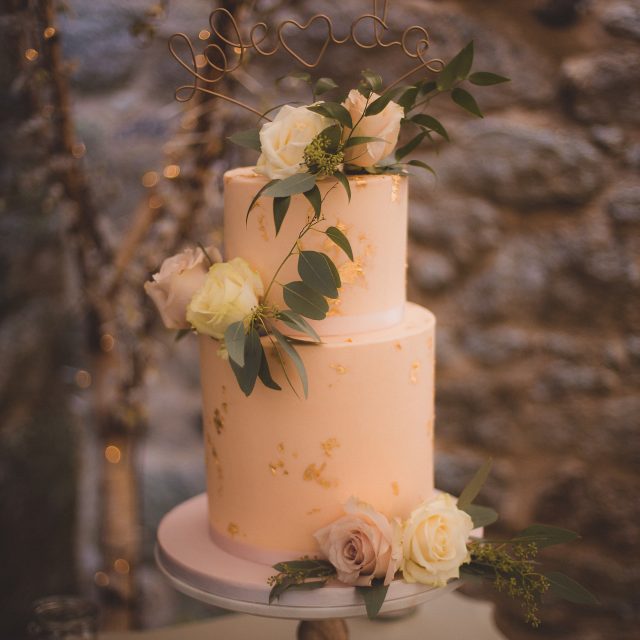 The Wedding Cake at a wedding in Cornwall, which was planned by Jenny Wren - Wedding Planner in Cornwall