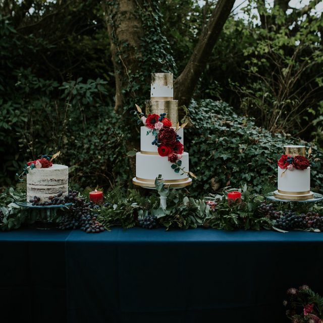 The wedding cake at a wedding venue in Cornwall. This wedding was planned by Jenny Wren, wedding  and event planner in Cornwall