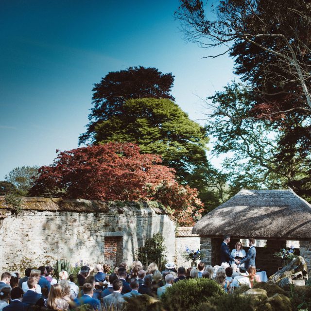 Outside ceremony at Enys House in Cornwall