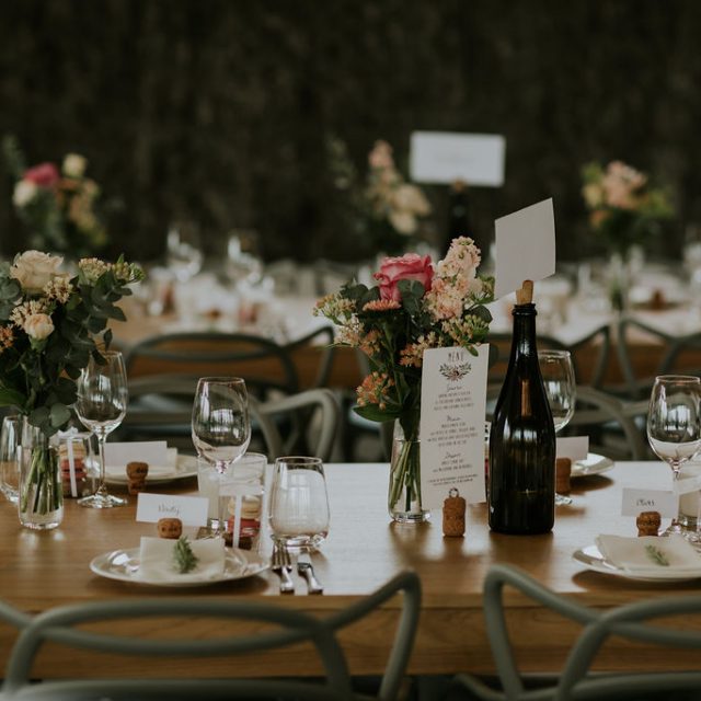 Pretty table set up at Trevibban Mill in Cornwall