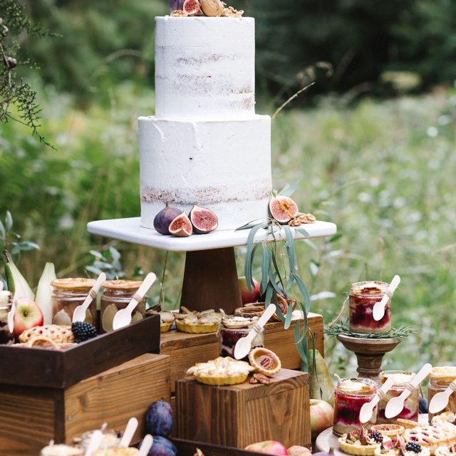 Wedding cake at a styled wedding shoot with Jenny Wren Wedding Planner at Boconnoc House, Cornwall